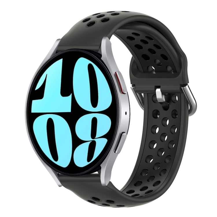 For Samsung Galaxy Watch 6 44mm 20mm Perforated Breathable Sports Silicone Watch Band