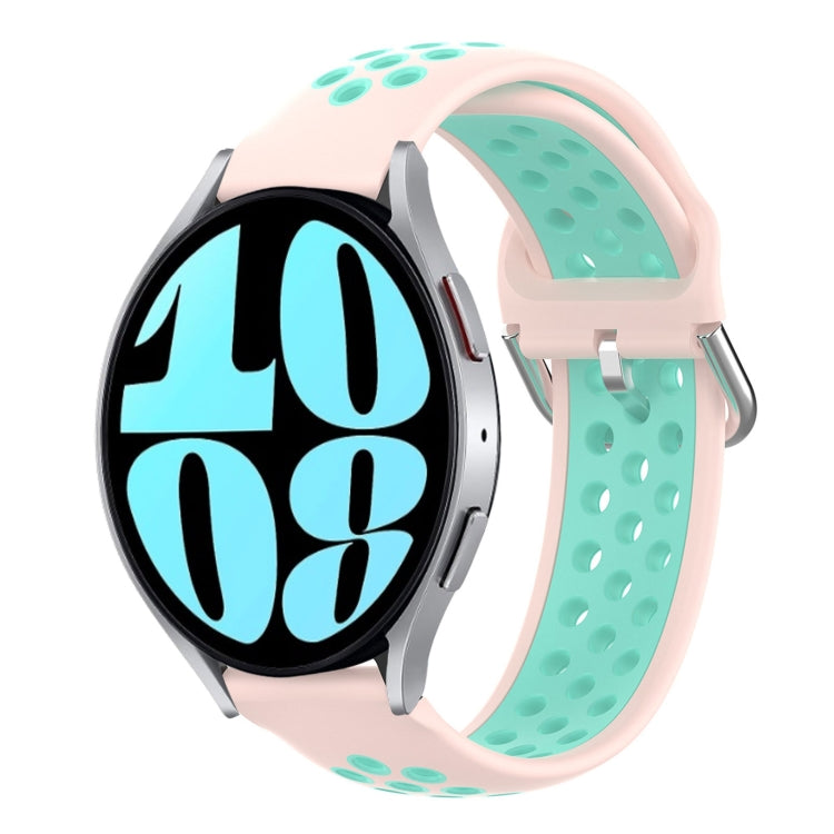 For Samsung Galaxy Watch 6 40mm 20mm Perforated Breathable Sports Silicone Watch Band