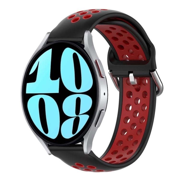 For Samsung Galaxy Watch 6 40mm 20mm Perforated Breathable Sports Silicone Watch Band