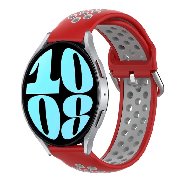 For Samsung Galaxy Watch 6 40mm 20mm Perforated Breathable Sports Silicone Watch Band