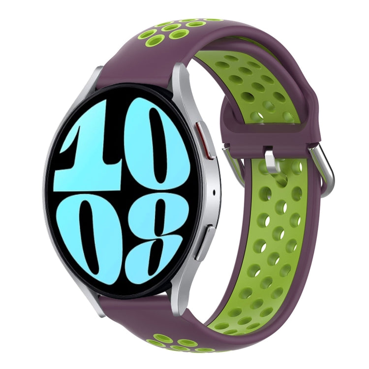 For Samsung Galaxy Watch 6 40mm 20mm Perforated Breathable Sports Silicone Watch Band