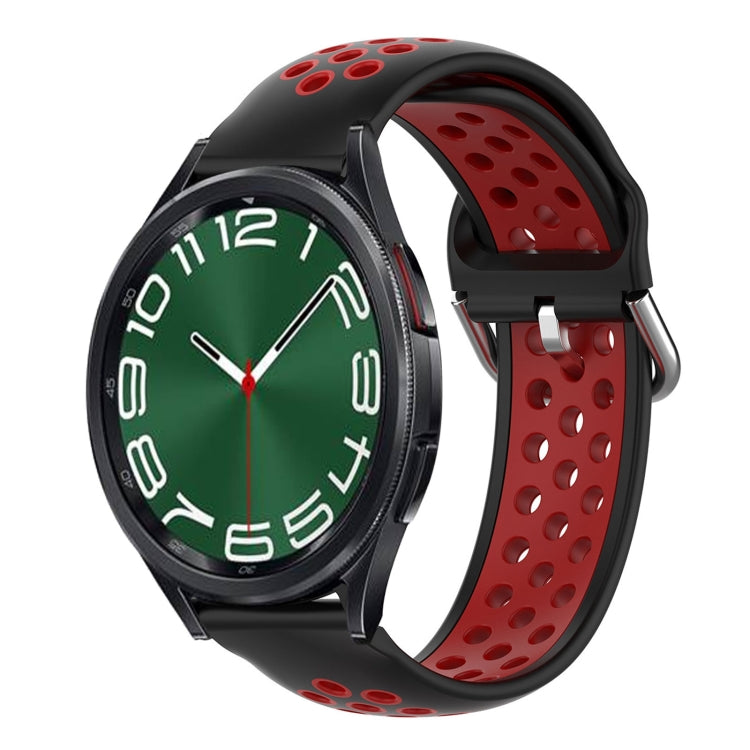 For Samsung Galaxy Watch 6 Classic 47mm 20mm Perforated Breathable Sports Silicone Watch Band