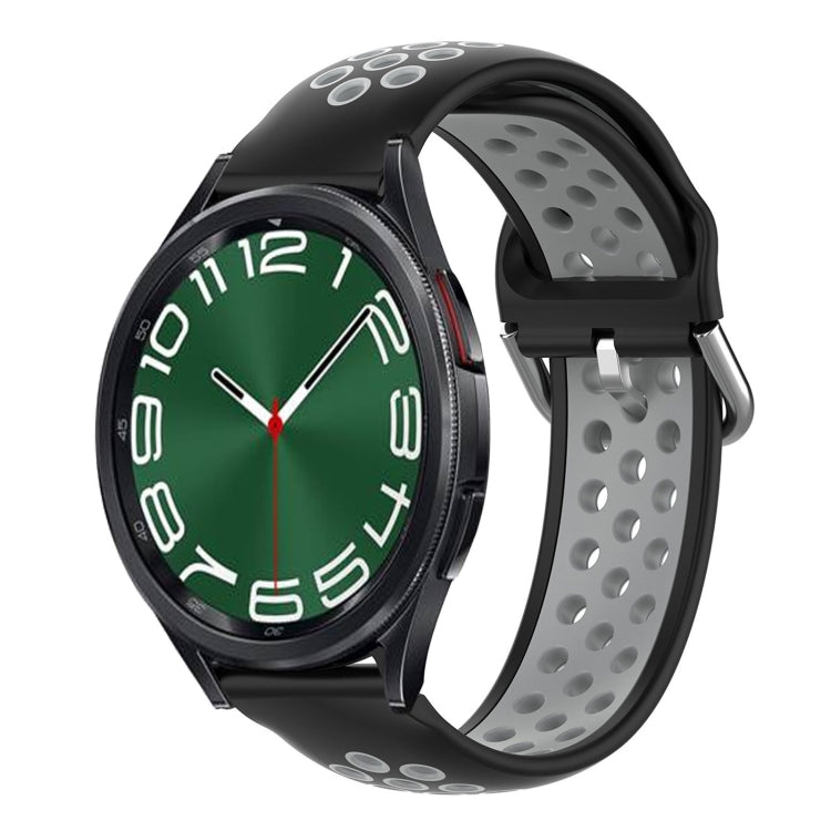 For Samsung Galaxy Watch 6 Classic 47mm 20mm Perforated Breathable Sports Silicone Watch Band