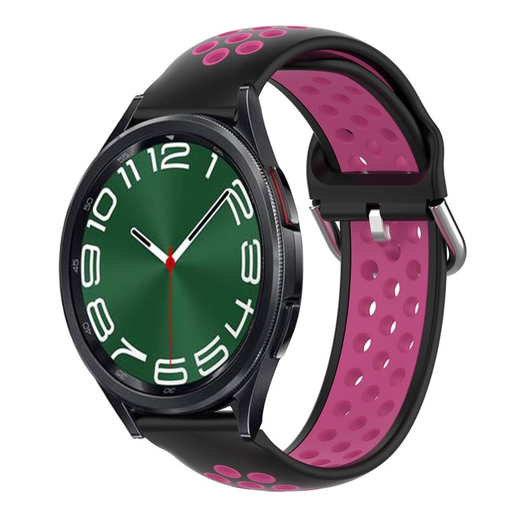 For Samsung Galaxy Watch 6 Classic 47mm 20mm Perforated Breathable Sports Silicone Watch Band