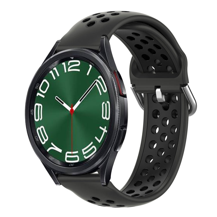 For Samsung Galaxy Watch 6 Classic 47mm 20mm Perforated Breathable Sports Silicone Watch Band