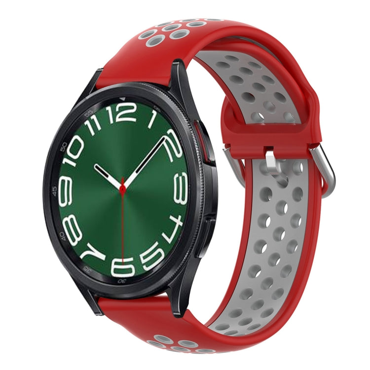 For Samsung Galaxy Watch 6 Classic 47mm 20mm Perforated Breathable Sports Silicone Watch Band