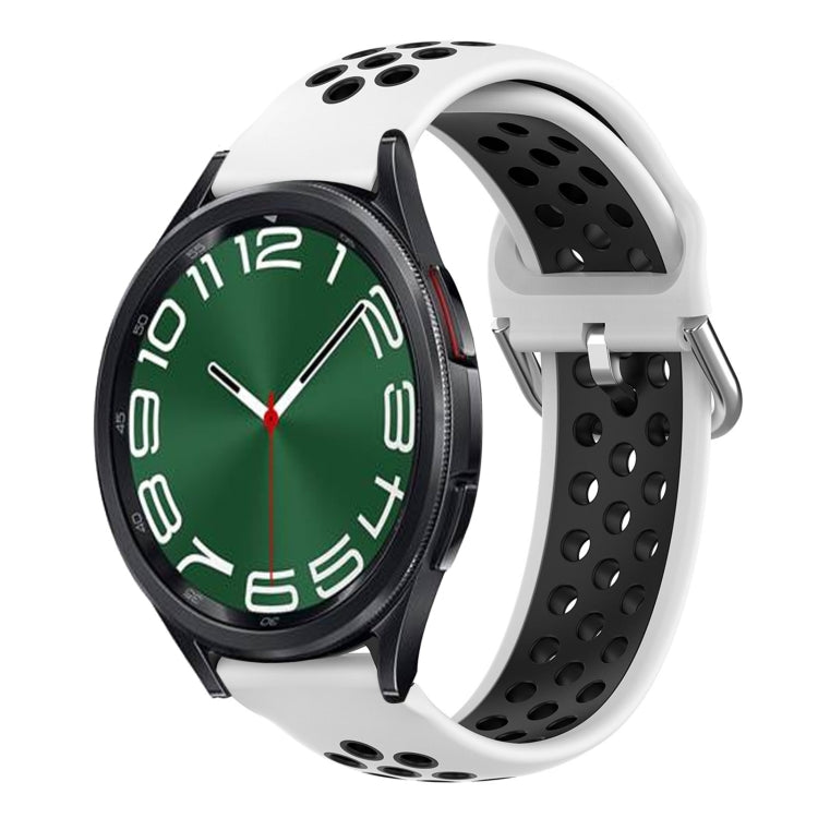 For Samsung Galaxy Watch 6 Classic 43mm 20mm Perforated Breathable Sports Silicone Watch Band