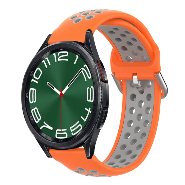For Samsung Galaxy Watch 6 Classic 43mm 20mm Perforated Breathable Sports Silicone Watch Band