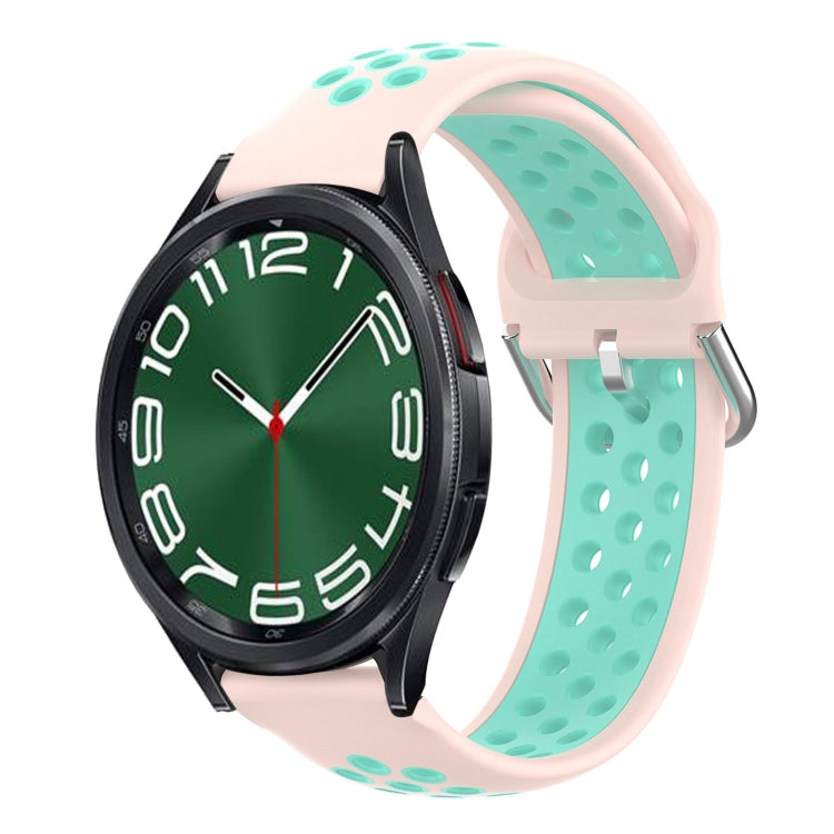 For Samsung Galaxy Watch 6 Classic 43mm 20mm Perforated Breathable Sports Silicone Watch Band