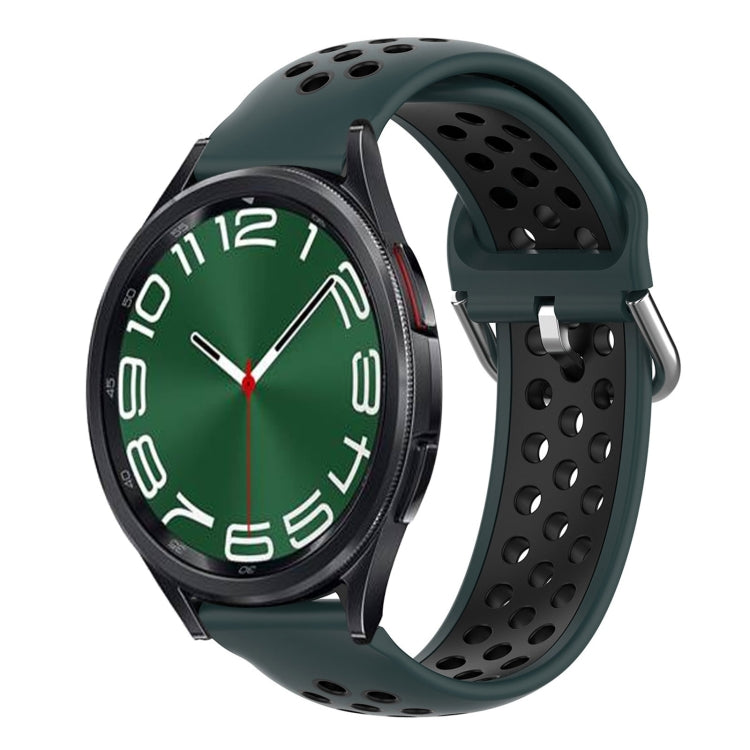 For Samsung Galaxy Watch 6 Classic 43mm 20mm Perforated Breathable Sports Silicone Watch Band