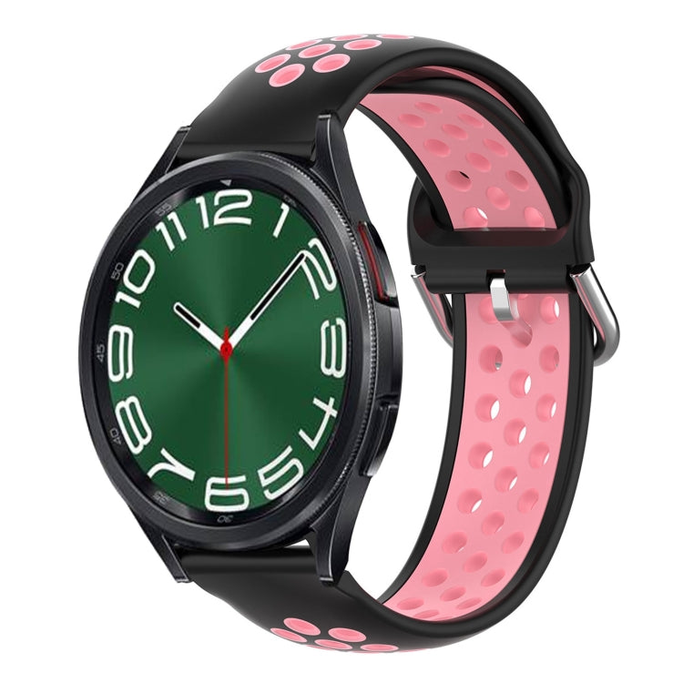 For Samsung Galaxy Watch 6 Classic 43mm 20mm Perforated Breathable Sports Silicone Watch Band