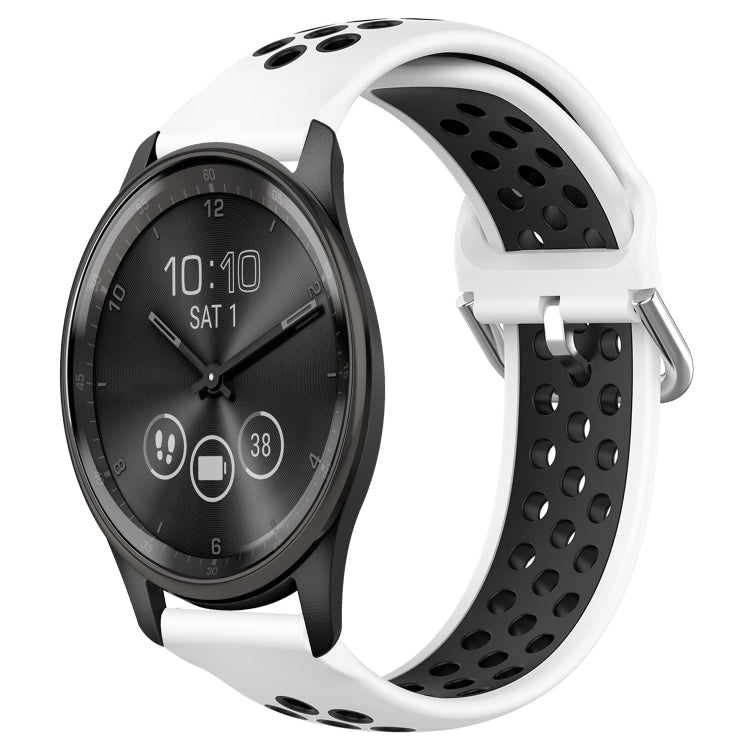 For Garmin Vivomove Trend 20mm Perforated Breathable Sports Silicone Watch Band