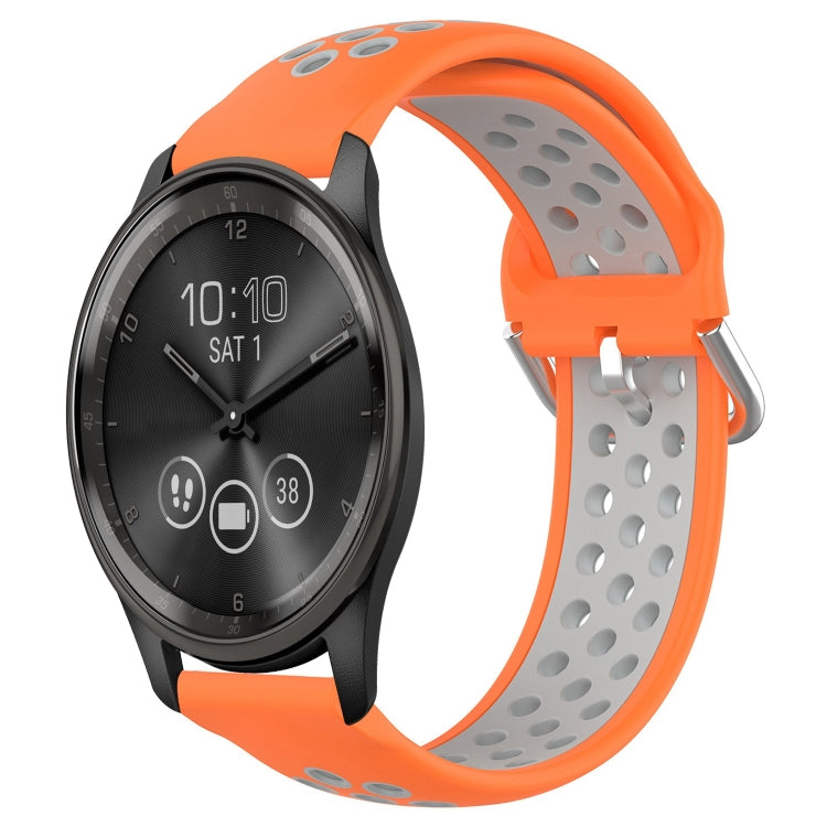 For Garmin Vivomove Trend 20mm Perforated Breathable Sports Silicone Watch Band