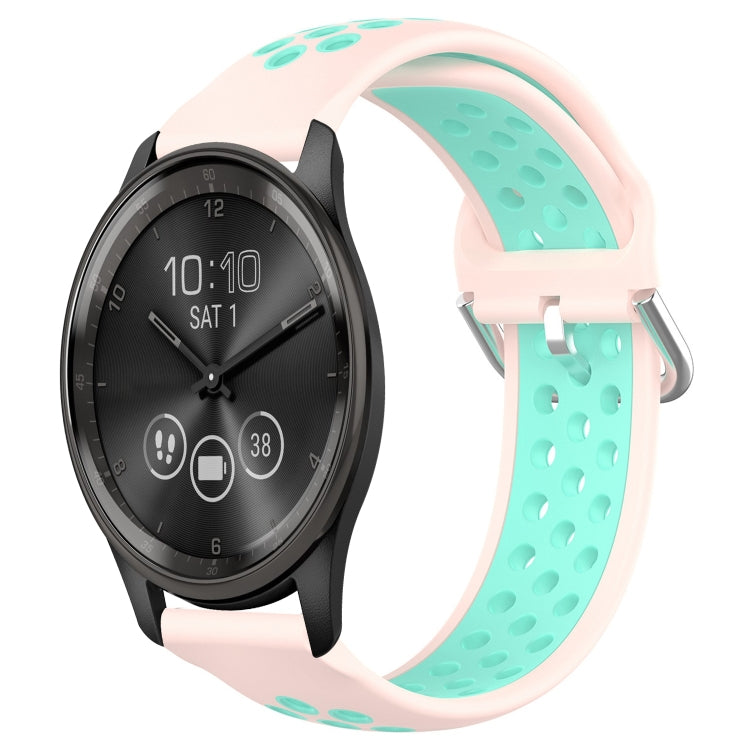 For Garmin Vivomove Trend 20mm Perforated Breathable Sports Silicone Watch Band