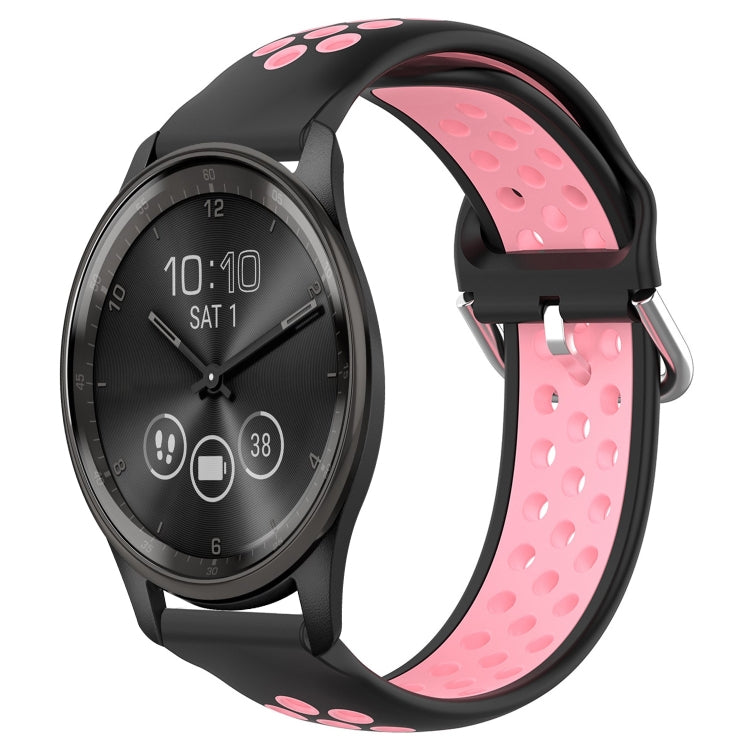 For Garmin Vivomove Trend 20mm Perforated Breathable Sports Silicone Watch Band