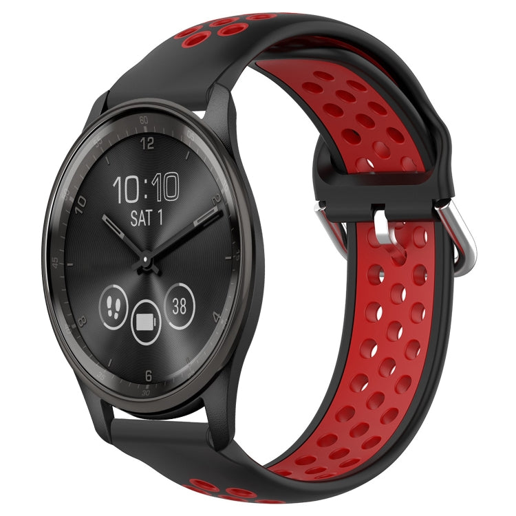 For Garmin Vivomove Trend 20mm Perforated Breathable Sports Silicone Watch Band