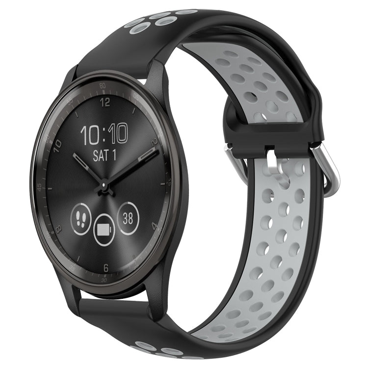 For Garmin Vivomove Trend 20mm Perforated Breathable Sports Silicone Watch Band