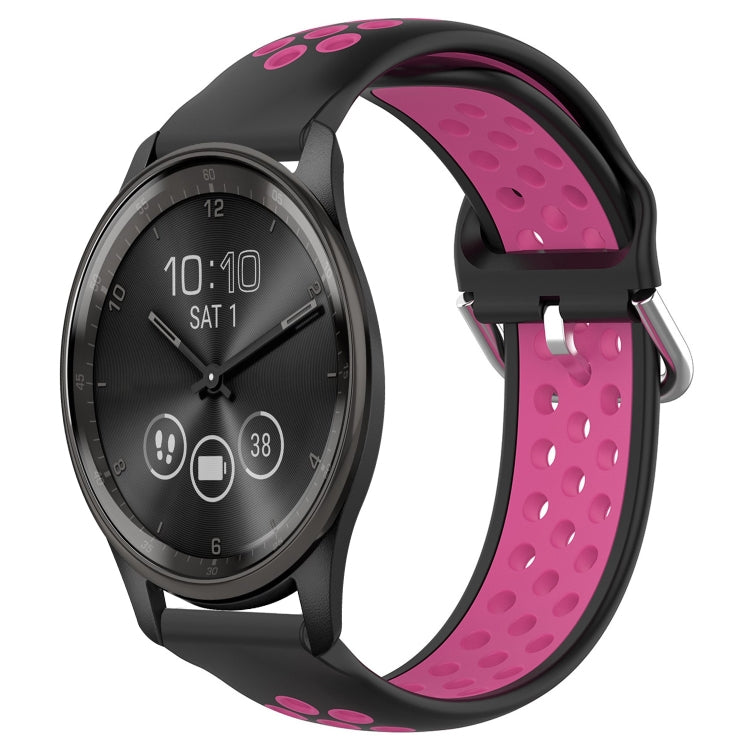 For Garmin Vivomove Trend 20mm Perforated Breathable Sports Silicone Watch Band