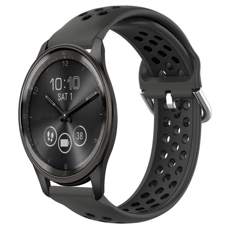 For Garmin Vivomove Trend 20mm Perforated Breathable Sports Silicone Watch Band
