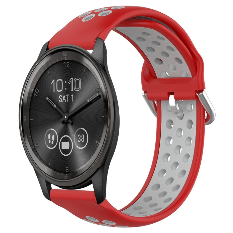 For Garmin Vivomove Trend 20mm Perforated Breathable Sports Silicone Watch Band