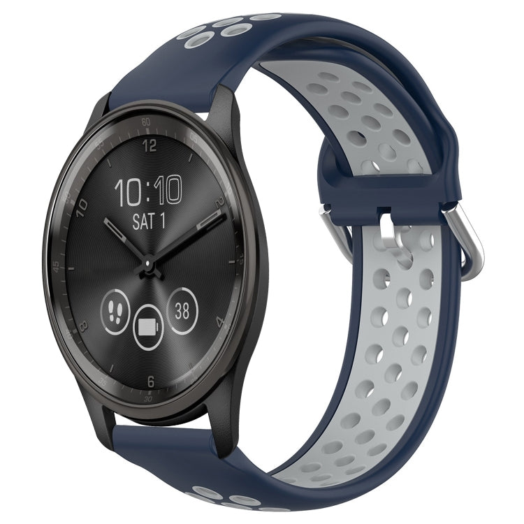For Garmin Vivomove Trend 20mm Perforated Breathable Sports Silicone Watch Band