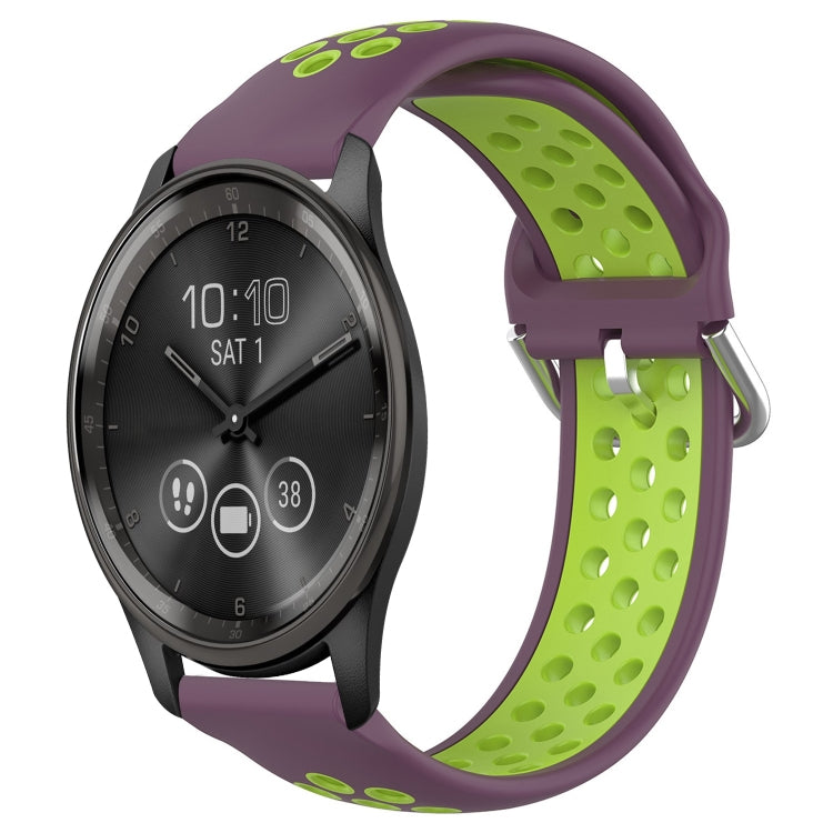 For Garmin Vivomove Trend 20mm Perforated Breathable Sports Silicone Watch Band