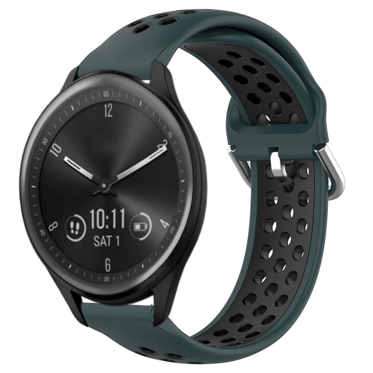 For Garmin Vivomove Sport 20mm Perforated Breathable Sports Silicone Watch Band