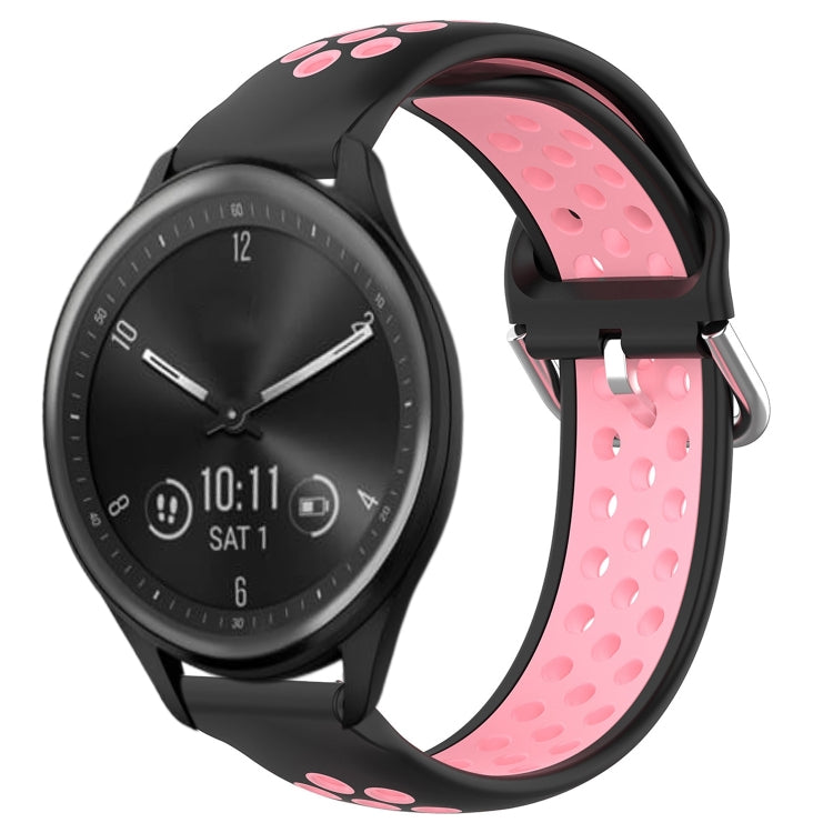 For Garmin Vivomove Sport 20mm Perforated Breathable Sports Silicone Watch Band