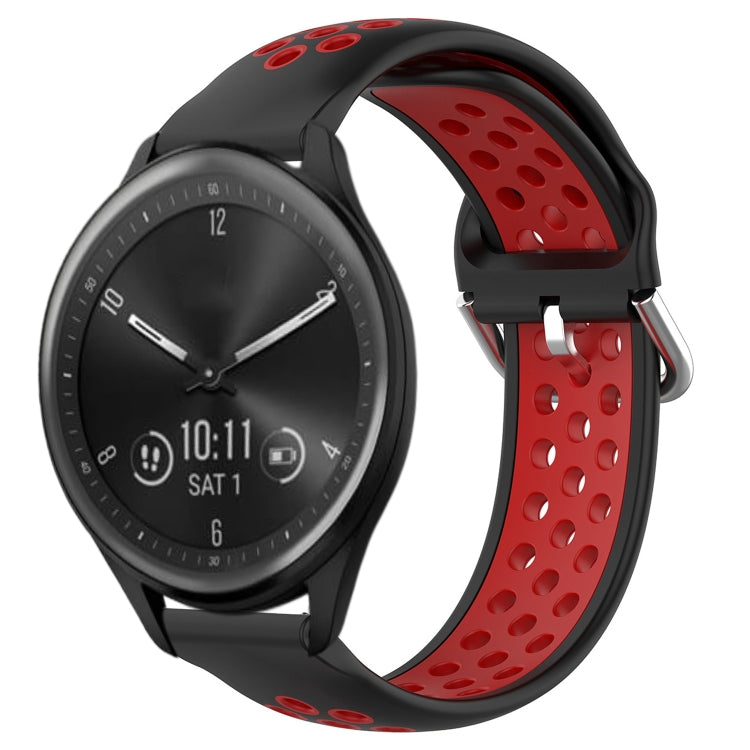 For Garmin Vivomove Sport 20mm Perforated Breathable Sports Silicone Watch Band