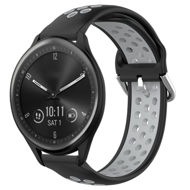 For Garmin Vivomove Sport 20mm Perforated Breathable Sports Silicone Watch Band