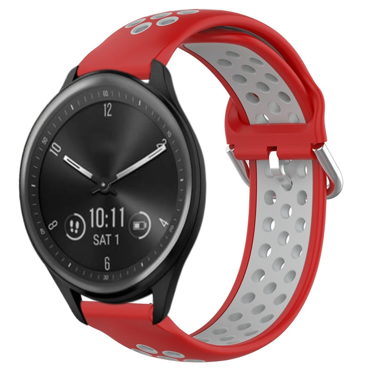 For Garmin Vivomove Sport 20mm Perforated Breathable Sports Silicone Watch Band