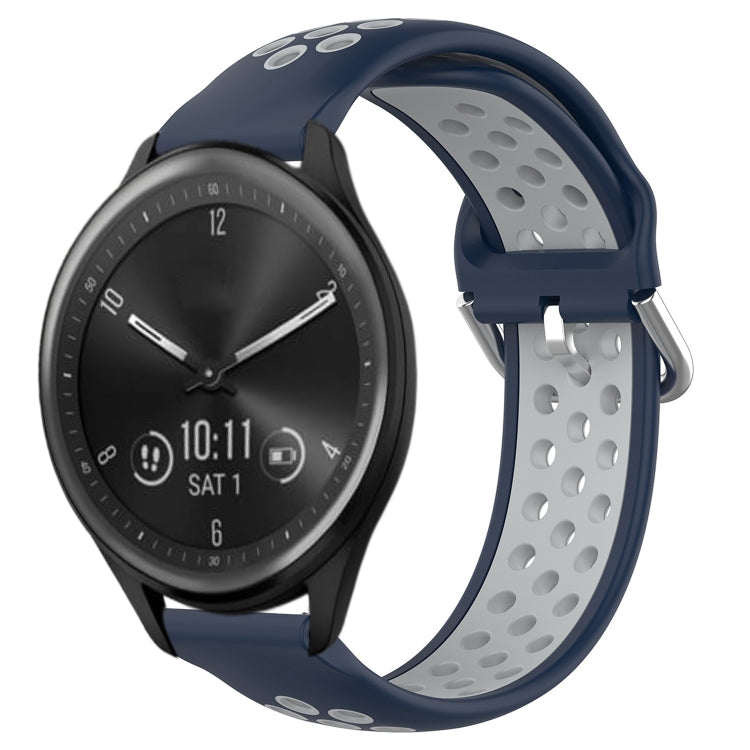 For Garmin Vivomove Sport 20mm Perforated Breathable Sports Silicone Watch Band