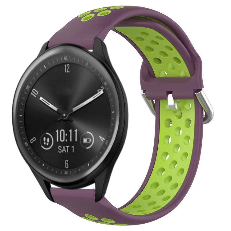 For Garmin Vivomove Sport 20mm Perforated Breathable Sports Silicone Watch Band