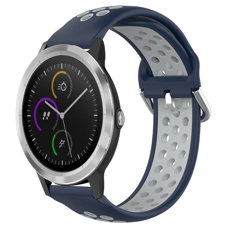 For Garmin Vivoactive3 20mm Perforated Breathable Sports Silicone Watch Band