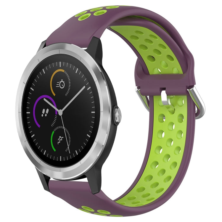 For Garmin Vivoactive3 20mm Perforated Breathable Sports Silicone Watch Band