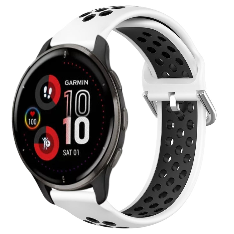 For Garmin Venu 2 Plus 20mm Perforated Breathable Sports Silicone Watch Band