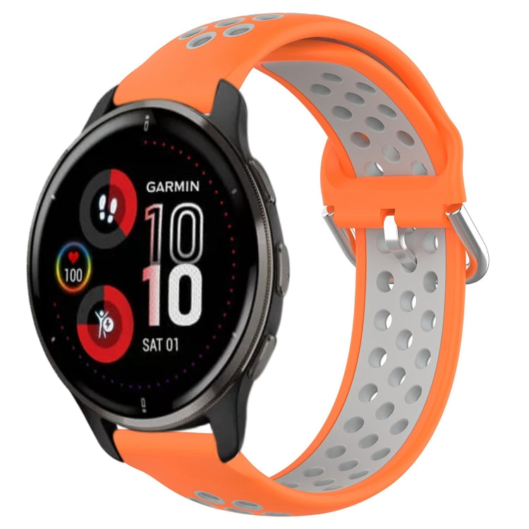 For Garmin Venu 2 Plus 20mm Perforated Breathable Sports Silicone Watch Band