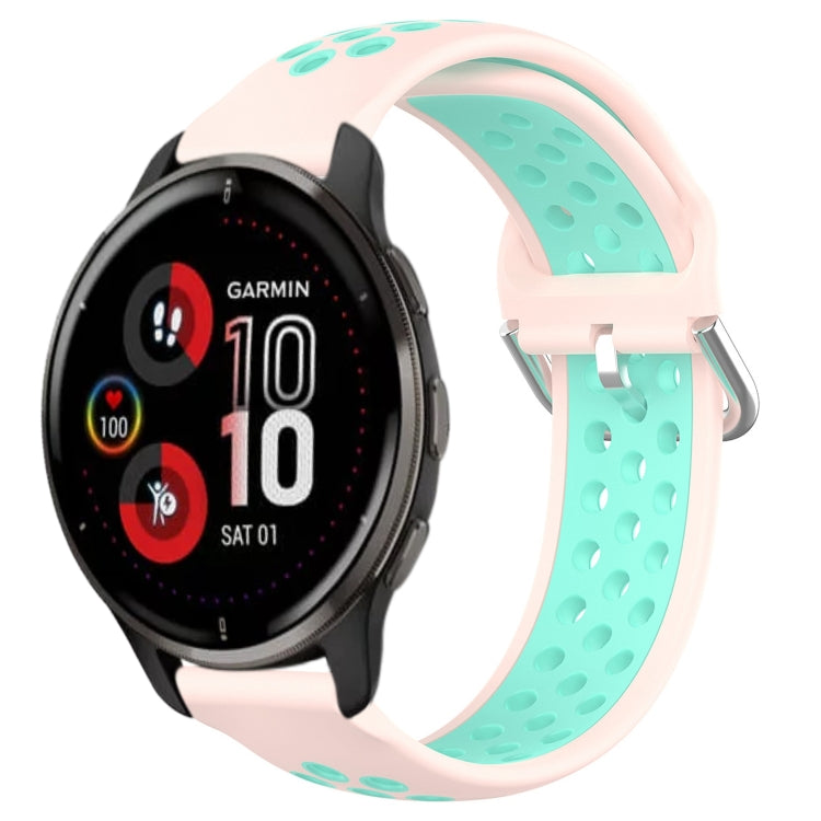 For Garmin Venu 2 Plus 20mm Perforated Breathable Sports Silicone Watch Band