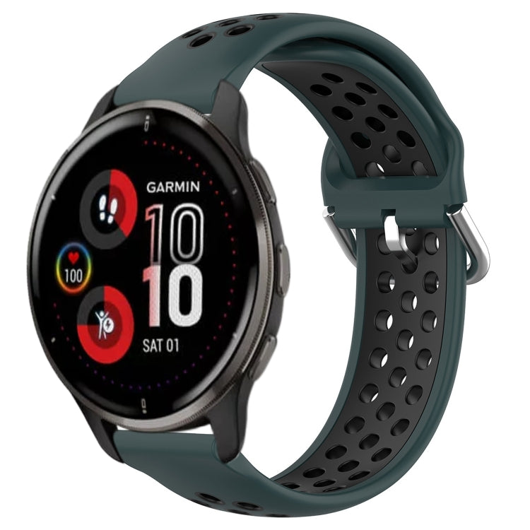 For Garmin Venu 2 Plus 20mm Perforated Breathable Sports Silicone Watch Band