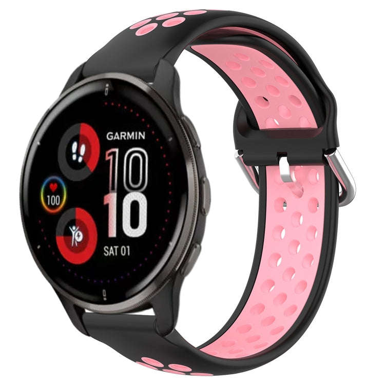 For Garmin Venu 2 Plus 20mm Perforated Breathable Sports Silicone Watch Band