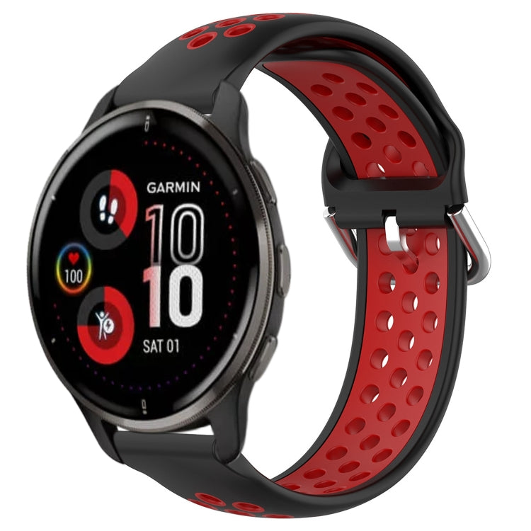 For Garmin Venu 2 Plus 20mm Perforated Breathable Sports Silicone Watch Band