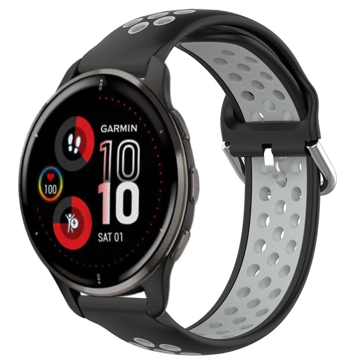 For Garmin Venu 2 Plus 20mm Perforated Breathable Sports Silicone Watch Band