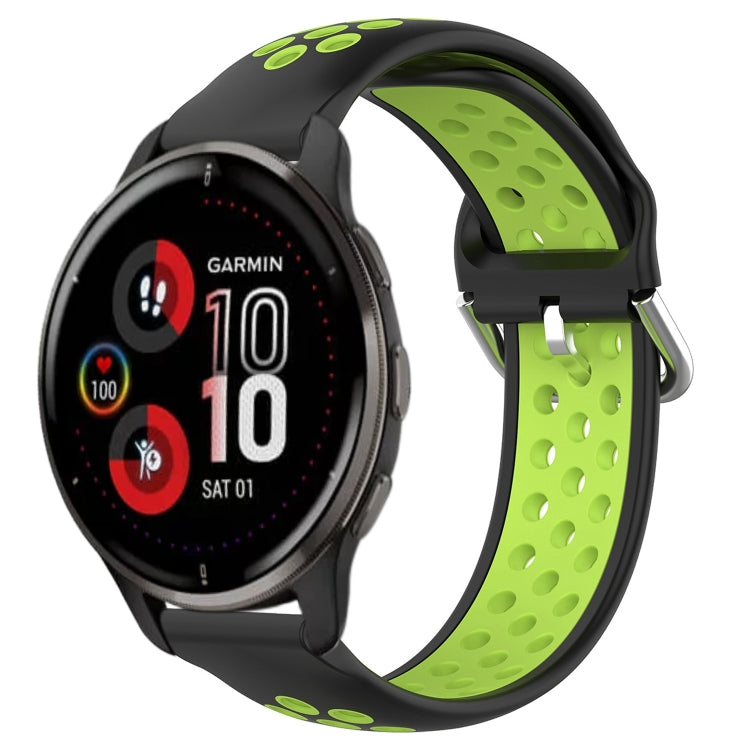 For Garmin Venu 2 Plus 20mm Perforated Breathable Sports Silicone Watch Band