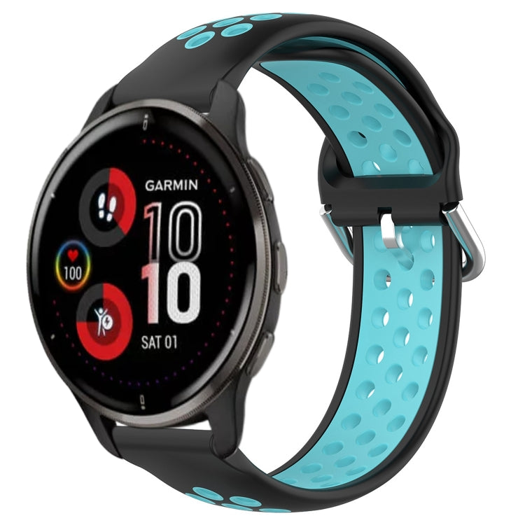 For Garmin Venu 2 Plus 20mm Perforated Breathable Sports Silicone Watch Band
