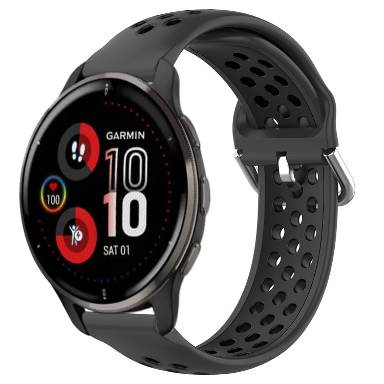 For Garmin Venu 2 Plus 20mm Perforated Breathable Sports Silicone Watch Band