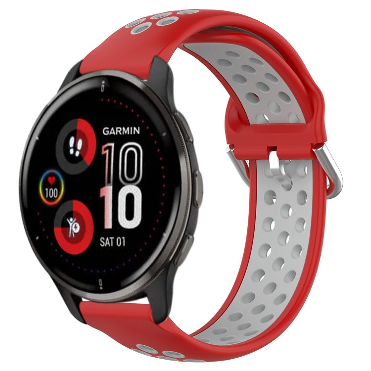 For Garmin Venu 2 Plus 20mm Perforated Breathable Sports Silicone Watch Band