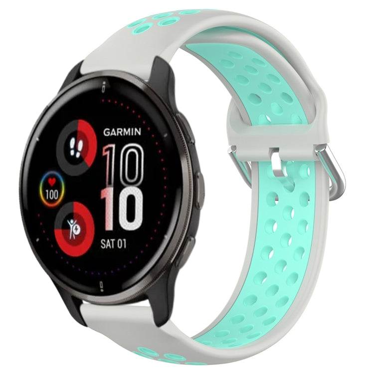 For Garmin Venu 2 Plus 20mm Perforated Breathable Sports Silicone Watch Band
