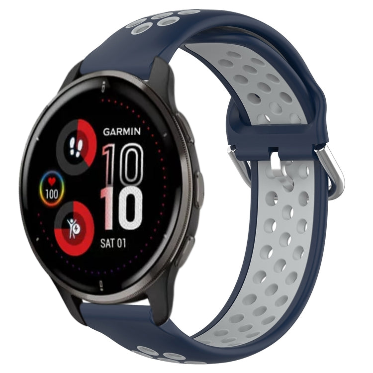 For Garmin Venu 2 Plus 20mm Perforated Breathable Sports Silicone Watch Band
