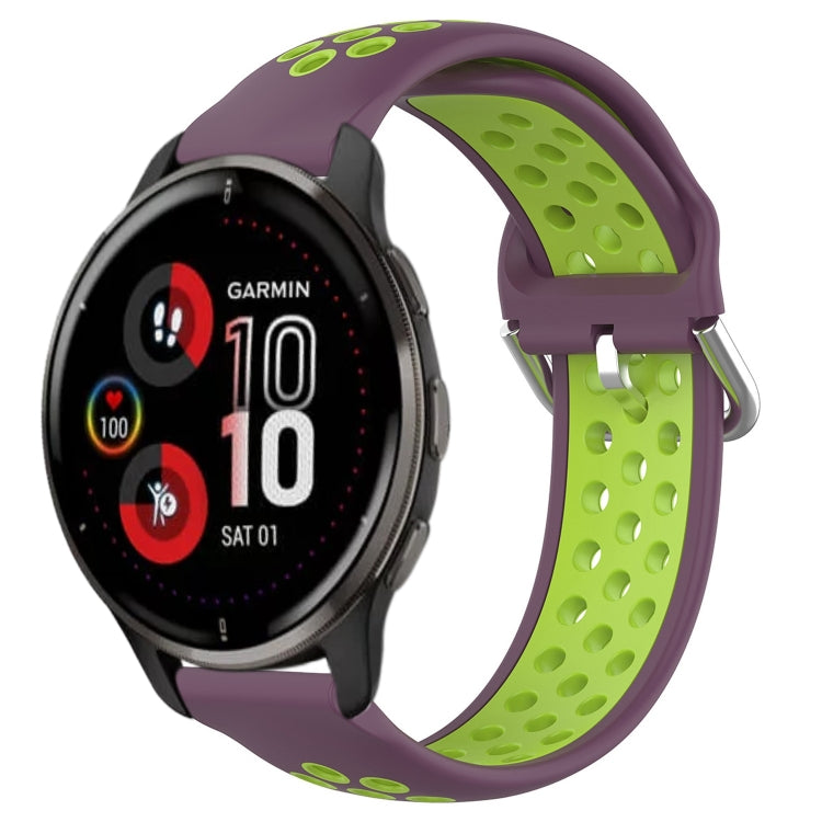 For Garmin Venu 2 Plus 20mm Perforated Breathable Sports Silicone Watch Band