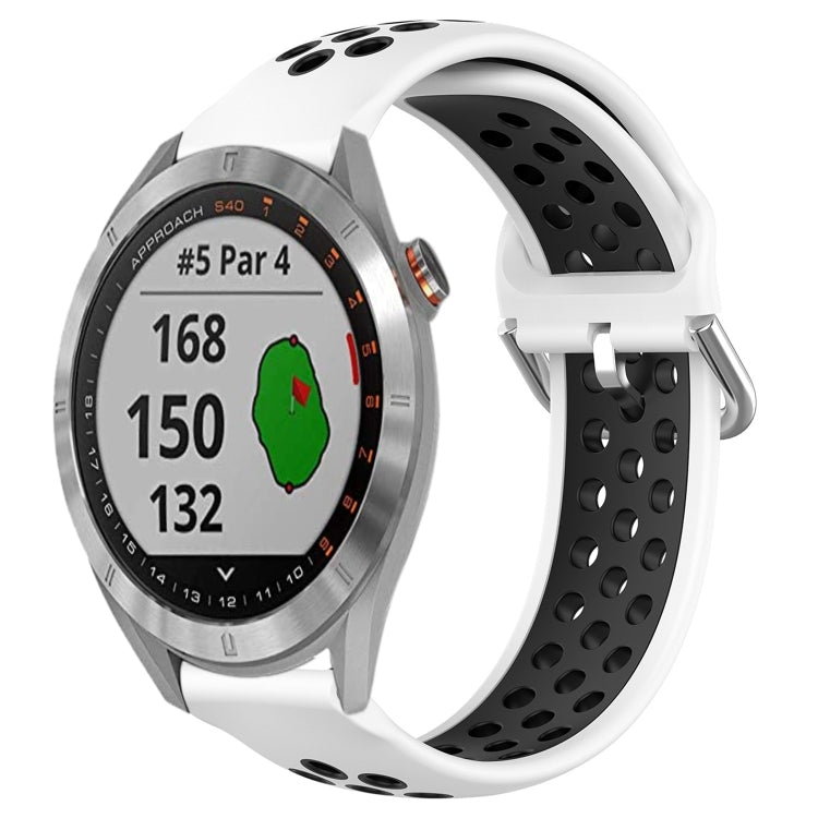 For Garmin Approach S40 20mm Perforated Breathable Sports Silicone Watch Band